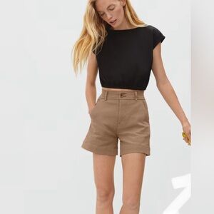 Everlane Way-High Twill Shorts